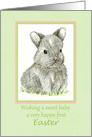 Happy First Easter Sweet Baby Bunny Rabbit card