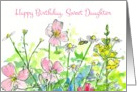Happy Birthday Sweet Daughter Pink Wildflower Garden card
