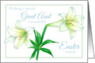 Happy Easter Great Aunt White Lily Flower card