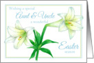Happy Easter Aunt and Uncle White Lily Flower Drawing card