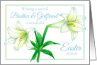 Happy Easter Brother and Girlfriend White Lily Flower card