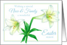 Happy Easter Niece and Family White Lily Flower card