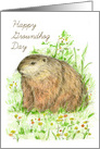 Happy Groundhog Day Woodchuck Animal Art card