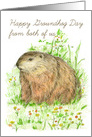Happy Groundhog Day From Both of Us Animal card