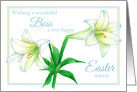 Happy Easter Boss White Lily Flower Art card