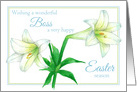 Happy Easter Boss White Lily Flower Art card