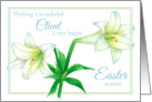 Happy Easter Client White Lily Flower Art card