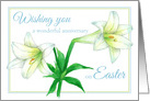 Happy Wedding Anniversary on Easter White Lily Flower Art card