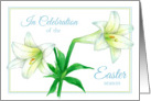 Easter Holiday Brunch Invitation White Lily Flower Art card