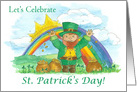 St. Patrick’s Day Party Invitation Leprechaun Rainbow card