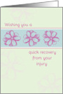 Get Well Soon After Injury Pink Flower Art card
