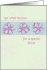 Get Well Soon Special Sister Pink Flowers card