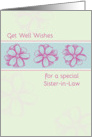 Get Well Soon Special Sister-in-Law Pink Flowers card