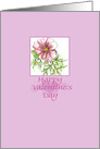 Happy Valentine’s Day I Love You Pink Coreopsis card