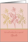 Get Well Wishes Special Uncle Green Leaves Drawing card