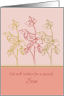 Get Well Wishes Special Son Green Leaves Drawing card