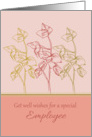 Get Well Wishes Special Employee Green Leaves Drawing card