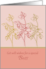 Get Well Wishes Special Boss Green Leaves card