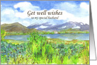 Get Well Wishes Special Husband Lake Painting card