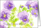 Happy Nurses Week Purple Pansy Flower Watercolor card