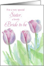 Bridal Shower Congratulations Sister Tulips Watercolor card