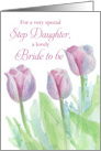 Bridal Shower Congratulations Step Daughter Tulips Watercolor card