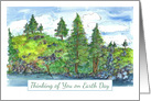 Thinking of You on Earth Day Trees Watercolor card