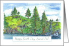 Happy Earth Day Secret Pal Trees Landscape Watercolor card