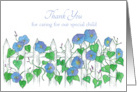 Thank You Caregiver For Child Morning Glory Flower Art card