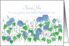 Thank You Parkinson’s Caregiver Morning Glory Flower Art card