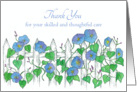 Thank You Caregiver Cancer Patient Morning Glory Flower Art card