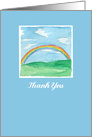 Thank You Rainbow Grass Hills Watercolor Painting card
