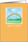 Best of Luck Rainbow Landscape Watercolor Orange card