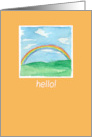 Hello Rainbow Landscape Watercolor Painting card