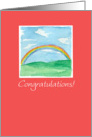 Congratulations Rainbow Landscape Watercolor Painting card