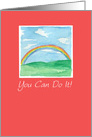 You Can Do It Rainbow Landscape Watercolor Painting card