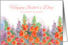 Happy Sisters Day Orange Gladiolus Flowers card