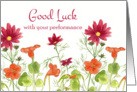 Good Luck With Your Performance Orange Nasturtium Flowers card