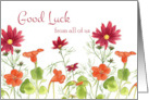 Good Luck From All Of Us Orange Nasturtium Flowers card