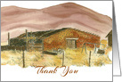 Thank You Desert Mountains Landscape Watercolor card