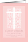 Baptism Blessings Little Girl White Cross Scripture card