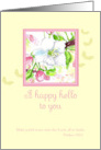 Hello Bible Verse Psalms Cherry Blossom Flower Watercolor card