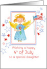 Happy 4th of July Daughter Patriotic Angel Watercolor Art card