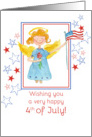 Happy 4th of July Patriotic Angel Watercolor Art card