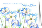 Wishing You A Wonderful May Day White Anemone card