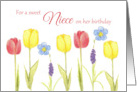 For A Sweet Niece On Her Birthday Tulips Flowers card