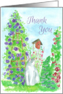 Thank You Garden Cat Watercolor Painting Blank card