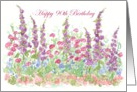 Happy 90th Birthday Cottage Garden Flowers card