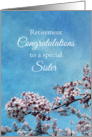 Sister Retirement Congratulations Cherry Blossom Tree card