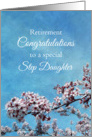 Step Daughter Retirement Congratulations Cherry Blossom Tree card